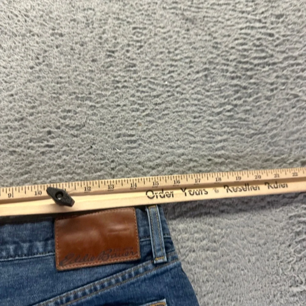 Eddie Bauer Jeans Mens 30x30 Blue Cotton Denim Straight Relaxed Flannel-Lined
